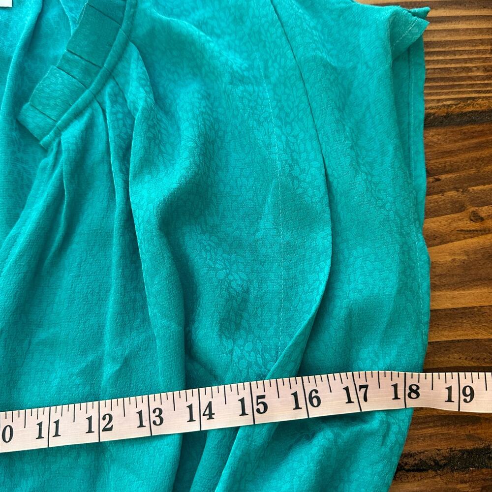 Current Air Women's Teal Jacquard Animal Print Dress Size Medium Short Sleeve - Picture 5 of 8
